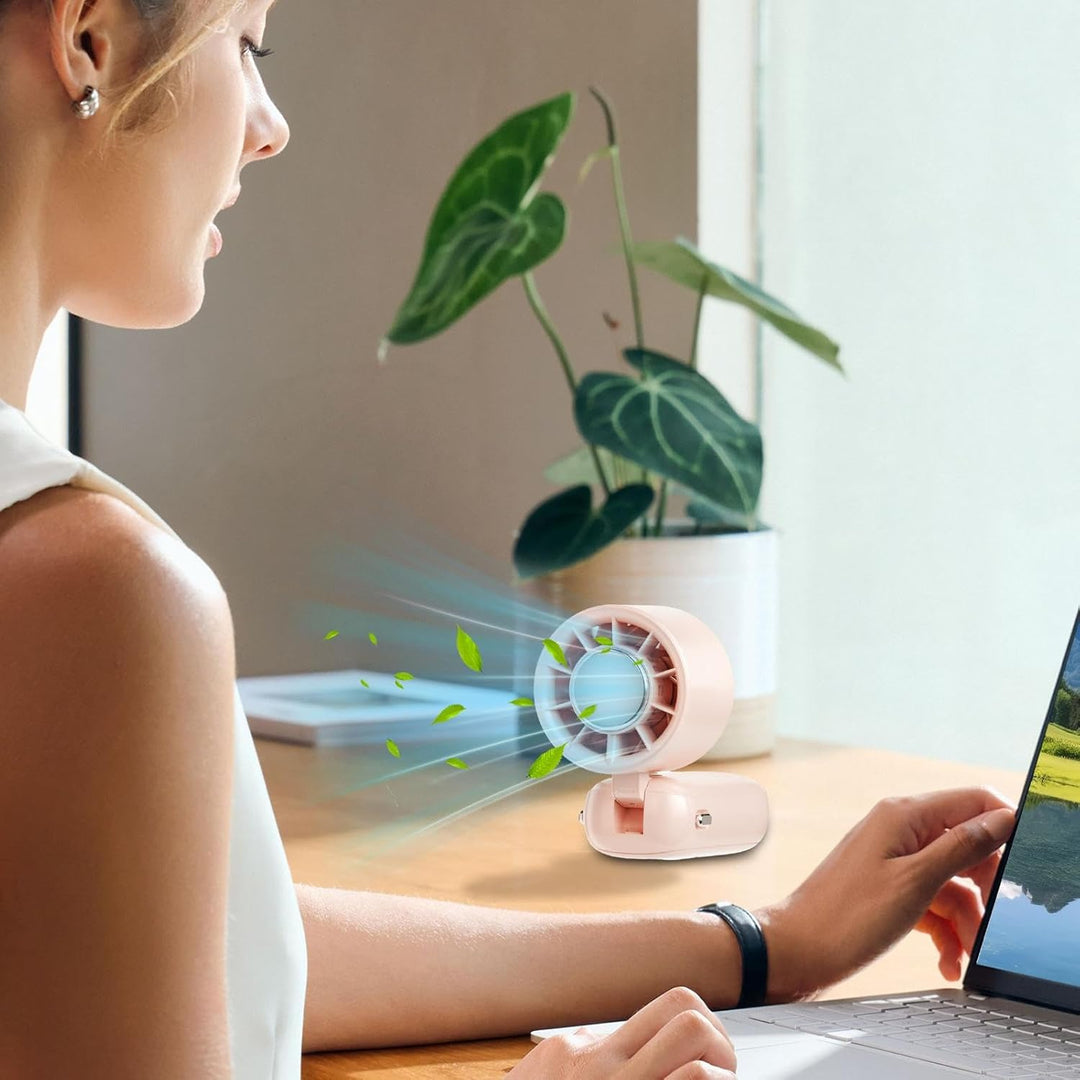 Portable foldable handheld fan with LED display, USB rechargeable, offers 100 cooling speeds