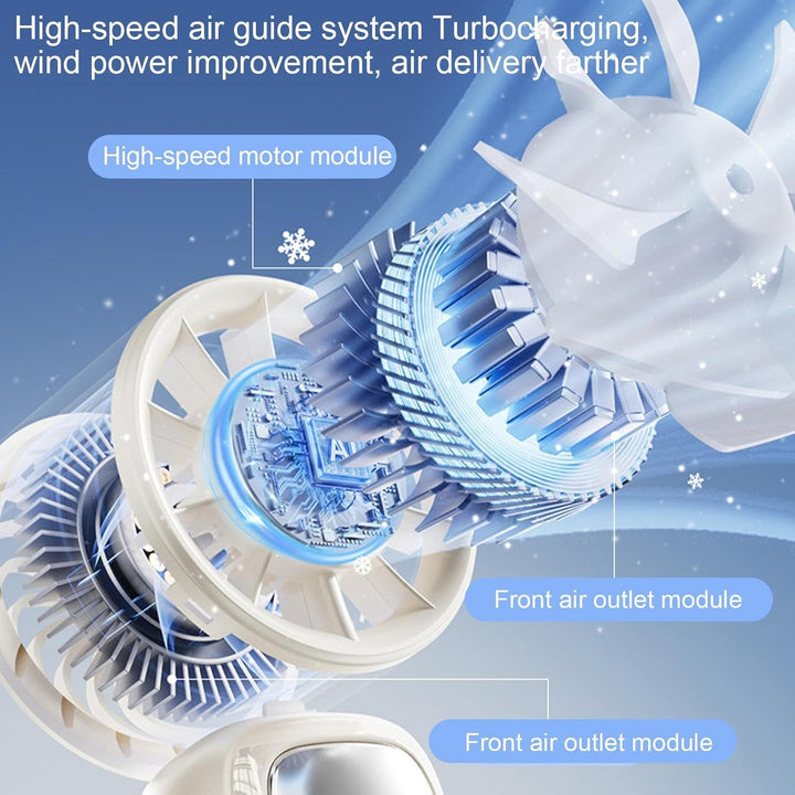 Whisper-quiet portable fan with LED display, USB charged, 100 speed choices