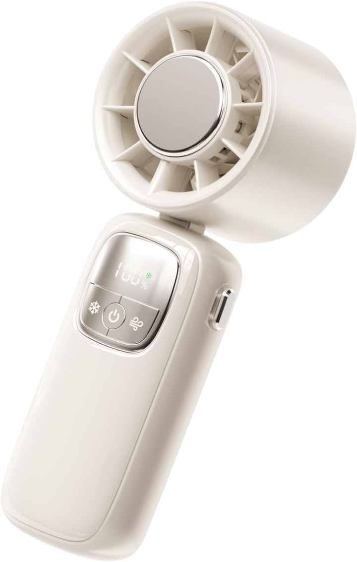 On-the-go cooling fan, USB rechargeable, LED display, and 100 speed variations