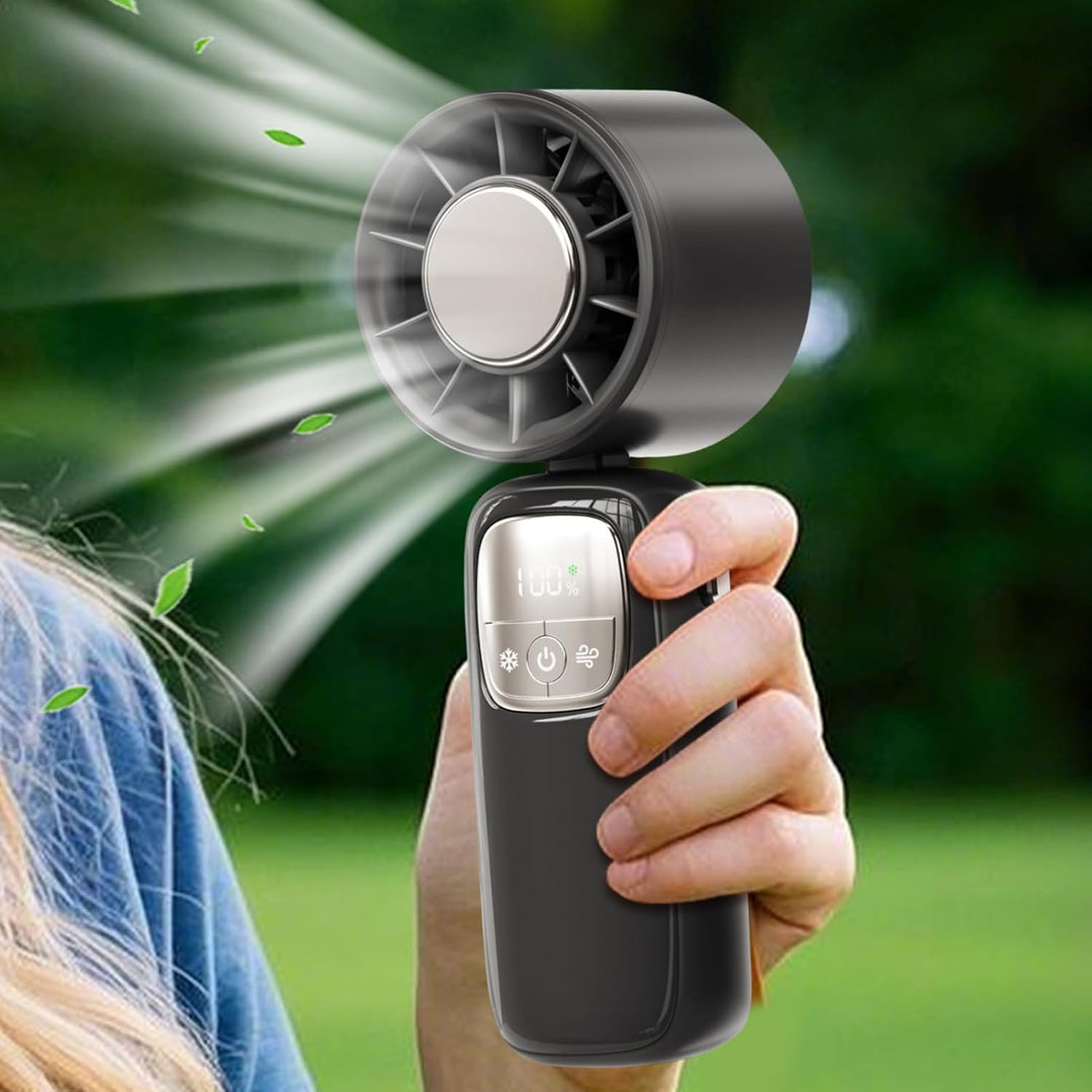 Tech-savvy portable fan, LED display for 100 speeds, easy USB charging