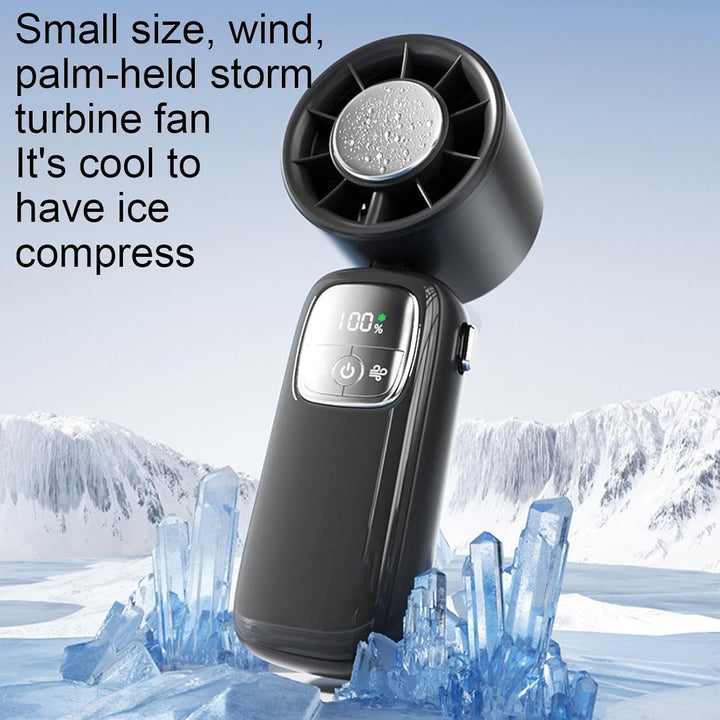 Personalized cooling fan: 100 speeds, LED display, USB rechargeable, fits in hand
