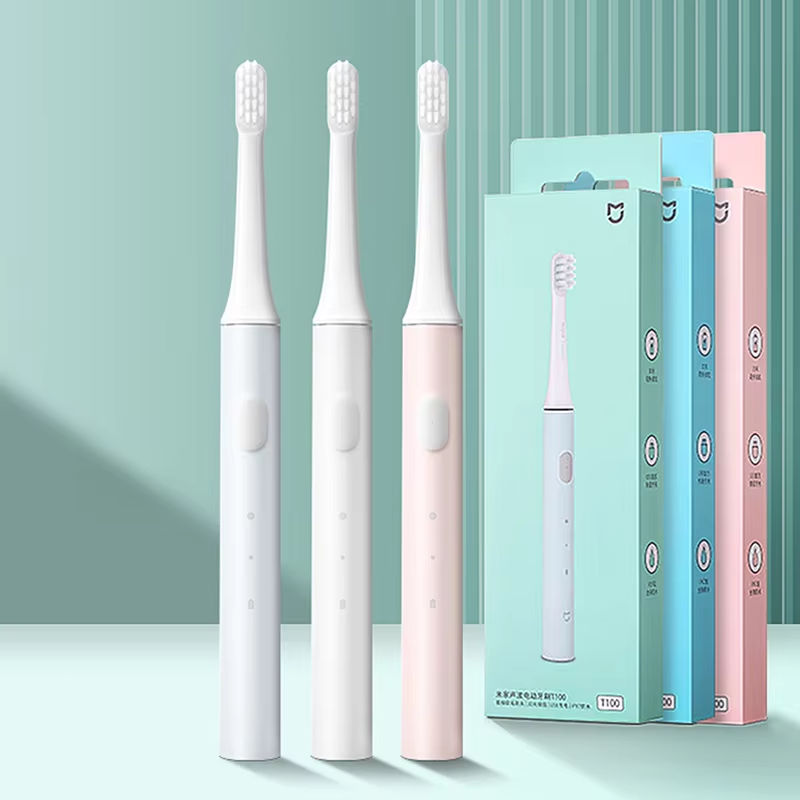 USB Rechargeable Sonic Electric Toothbrush with charging cable and brush heads
