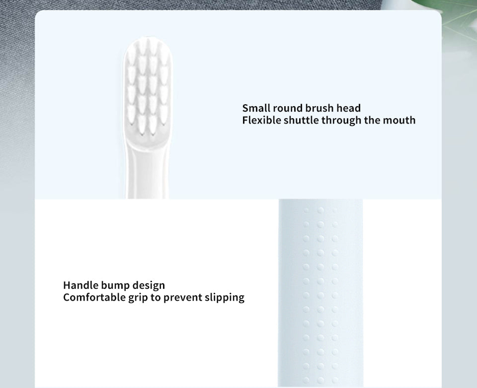 Waterproof Sonic Electric Toothbrush in use with blue LED light for oral care