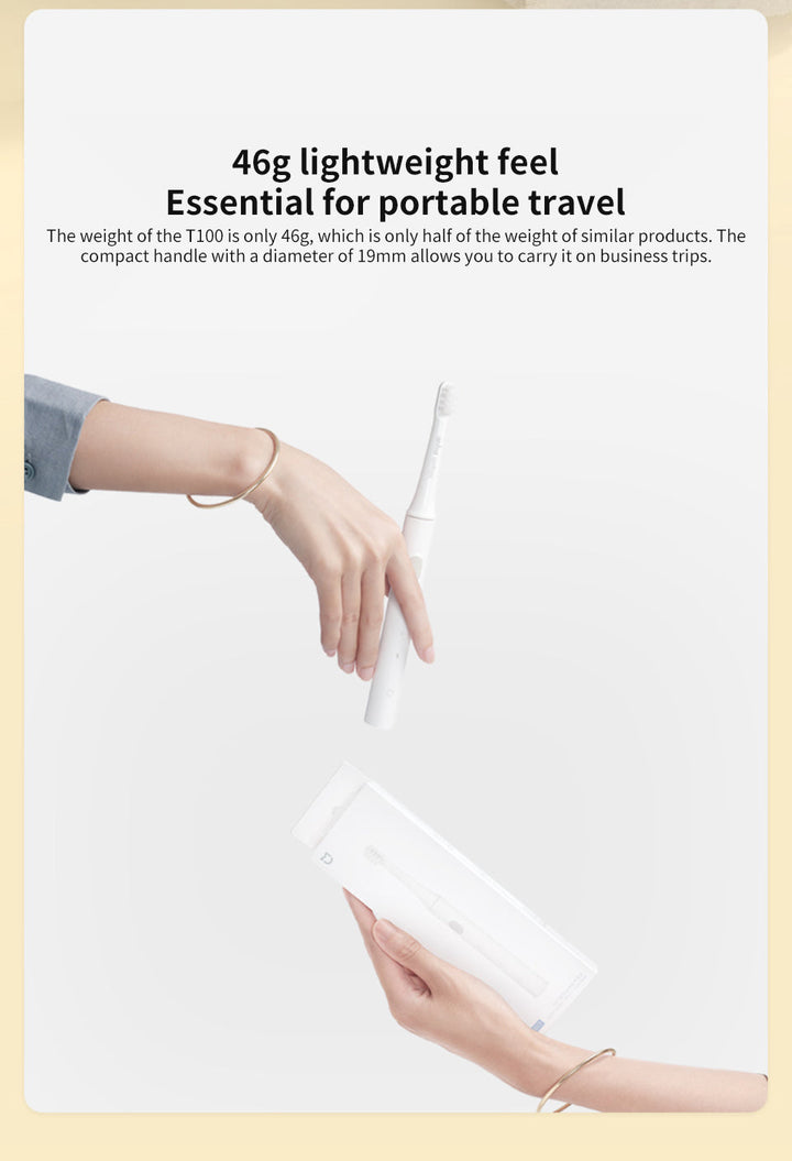 Travel-friendly USB Rechargeable Sonic Toothbrush in white, perfect for personal care