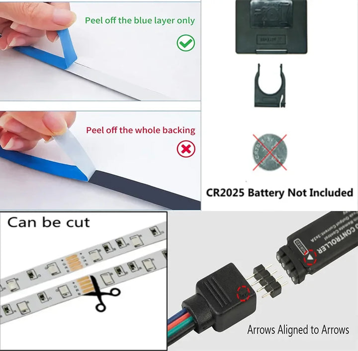 Flexible RGB LED strip, USB powered, for TV backlighting and ambient room lighting