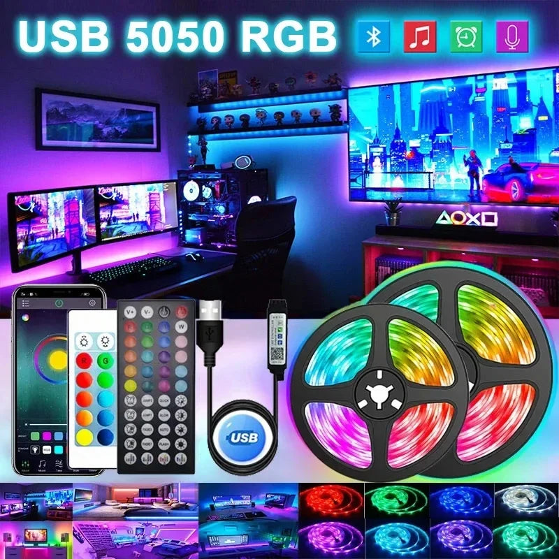 Smart LED strip light, color changing, USB powered, for modern room aesthetics