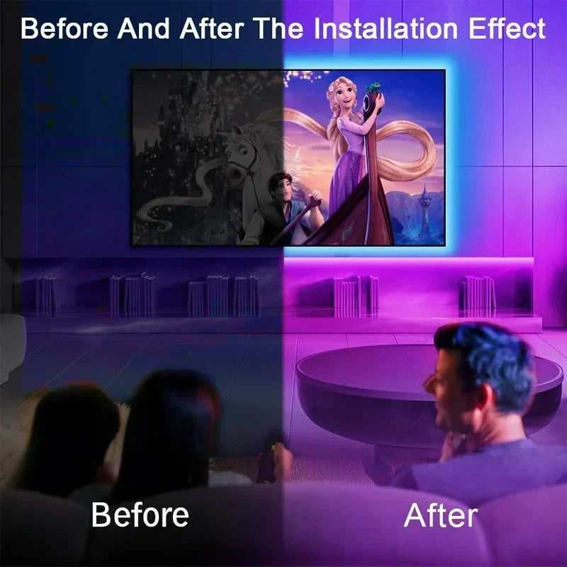 Flexible USB LED light strip, ambient room lighting, color changing effects