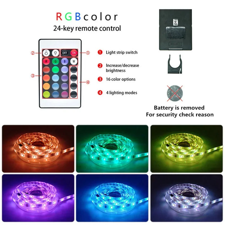 Multi-color USB LED strip light, flexible, for creative room and TV lighting