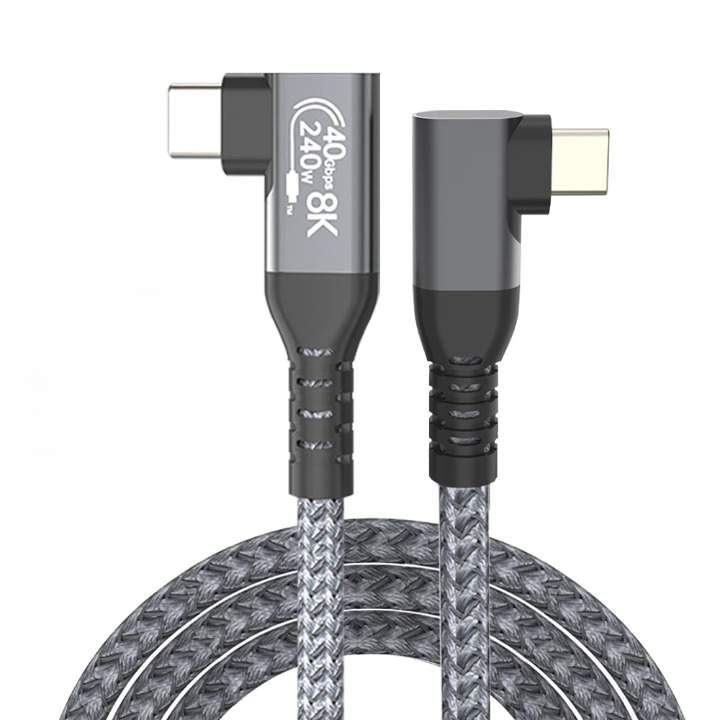 USB4 90° Angled Type-C Cable - 40Gbps, 240W, 8K Display (1+1 FREE)