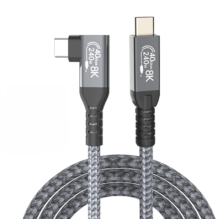 USB4 90° Angled Type-C Cable - 40Gbps, 240W, 8K Display (1+1 FREE)
