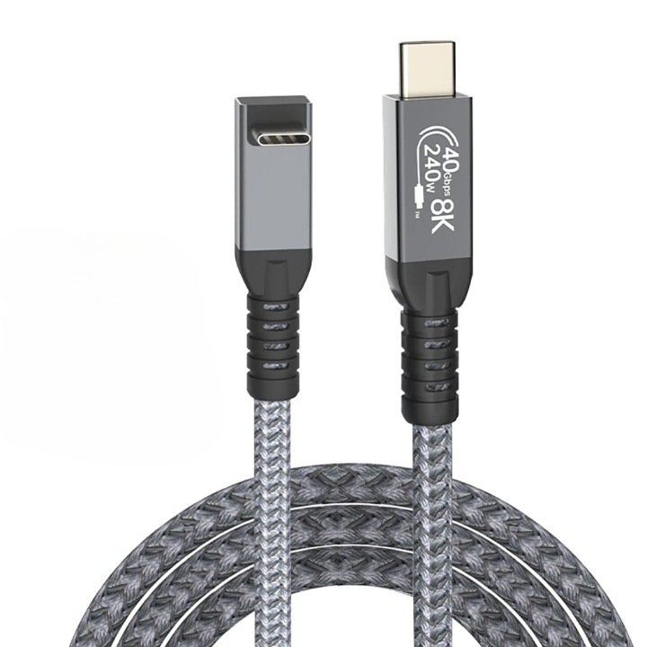 USB4 90° Angled Type-C Cable - 40Gbps, 240W, 8K Display (1+1 FREE)