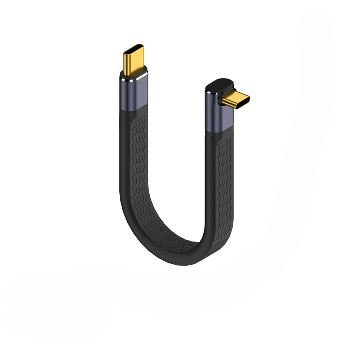 Versatile 8K video USB4 elbow connector cable, 240W, 40Gbps, for multiple device types