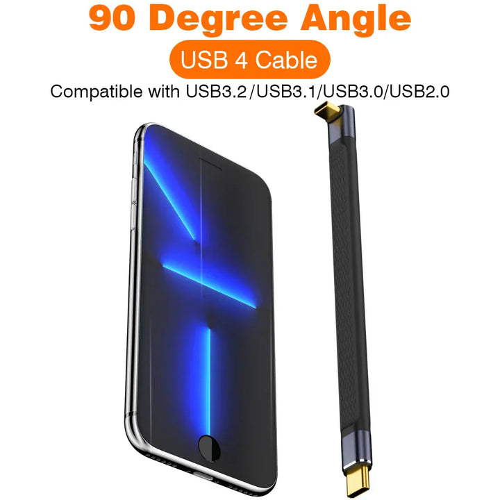 USB4 240W, 40Gbps, 8K video elbow connector cable for gaming laptops & devices