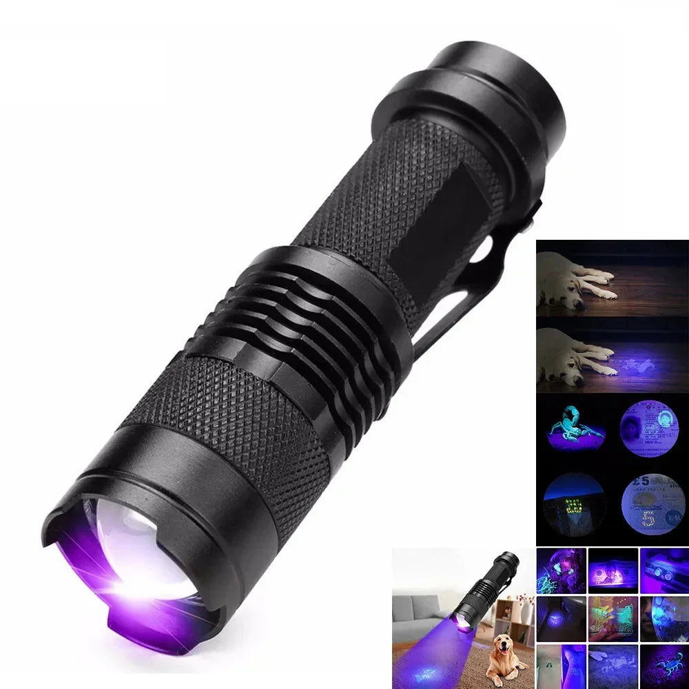 UV flashlight, aluminum pet urine detector for dog stain detection & home cleaning