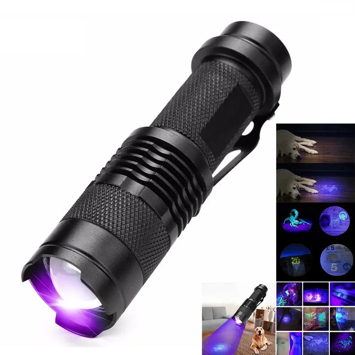 UV flashlight, aluminum pet urine detector for dog stain detection & home cleaning