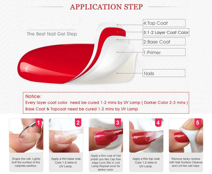 High shine 12ml UV LED gel polish, luxury long-lasting nail color