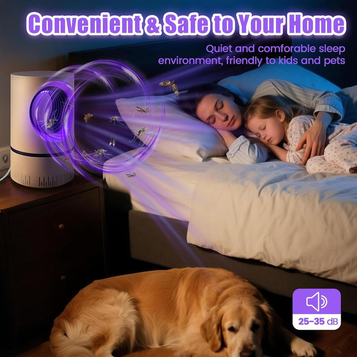 Modern UV light insect & fly trap. Quiet & chemical-free pest control for home protection.