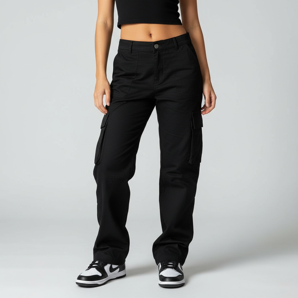 Valentina cotton high waist cargo pants, perfect for women's summer fashion