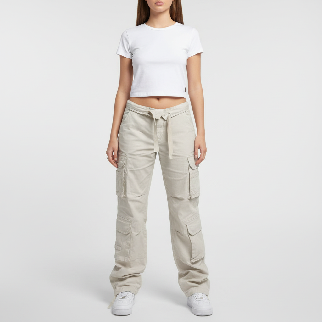 Trendy women's apparel: Valentina high waist cargo pants, comfortable and stylish