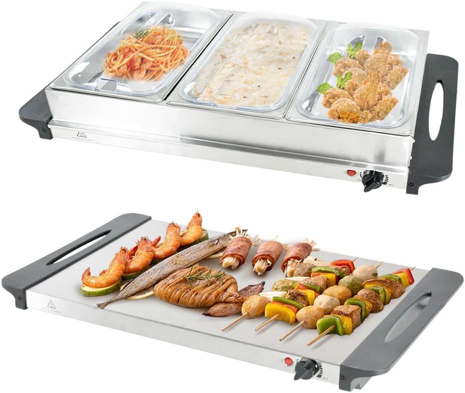 Valtero electric buffet food warmer with three 2.5L trays, ideal for catering & parties