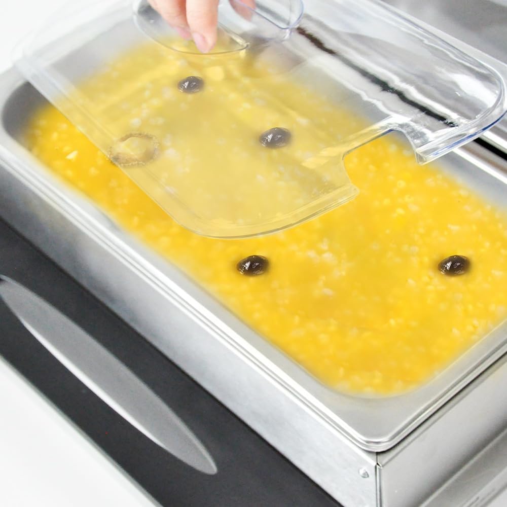 Stainless steel electric buffet server with temperature control keeps food warm at events