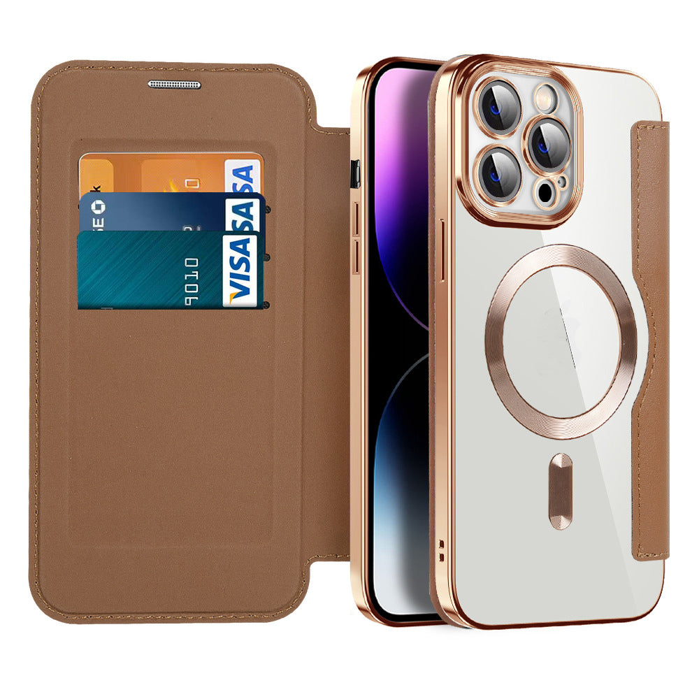 Valtrix durable magnetic leather flip case, scratch-resistant, convenient phone stand.