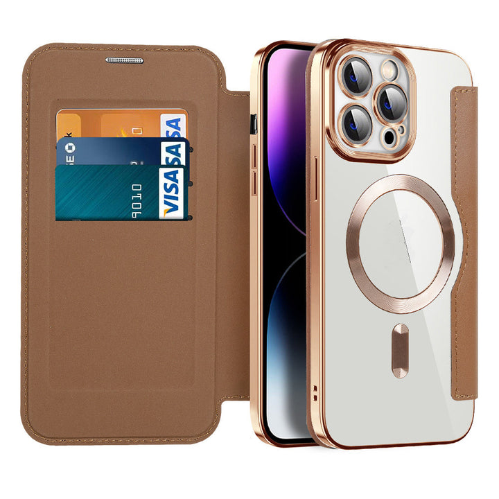 Valtrix durable magnetic leather flip case, scratch-resistant, convenient phone stand.