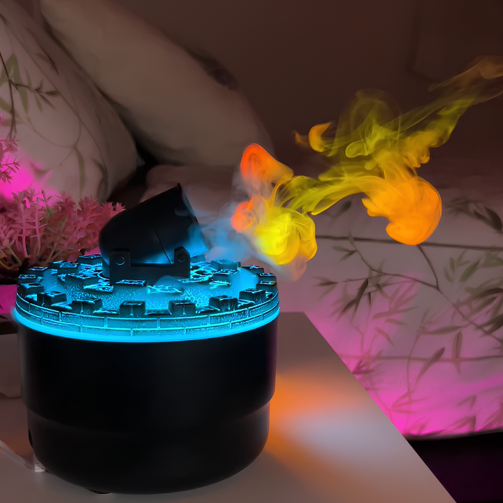 VaporBlast cannon humidifier with integrated lighting, a stylish USB-powered aroma diffuser