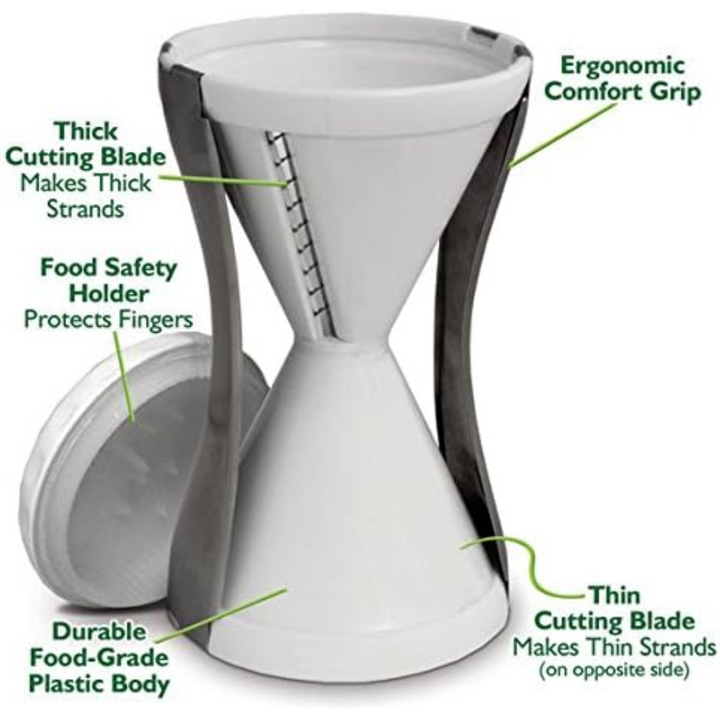Create delicious healthy low-carb zoodles & vegetable pasta with this easy-to-use kitchen spiral slicer tool.