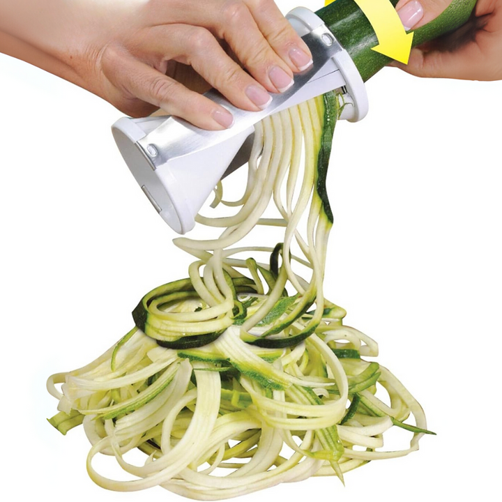 Compact Veggetti spiralizer slicer for quick, healthy vegetable pasta, perfect for low-carb and gluten-free diets.