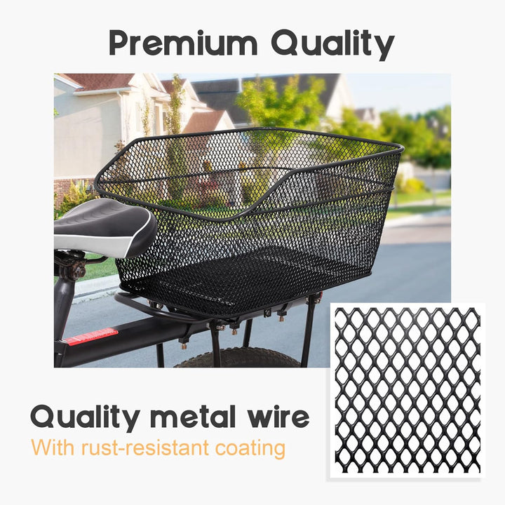 Velora waterproof rear bike basket, a versatile bicycle accessory for carrying groceries, bags, or pets securely