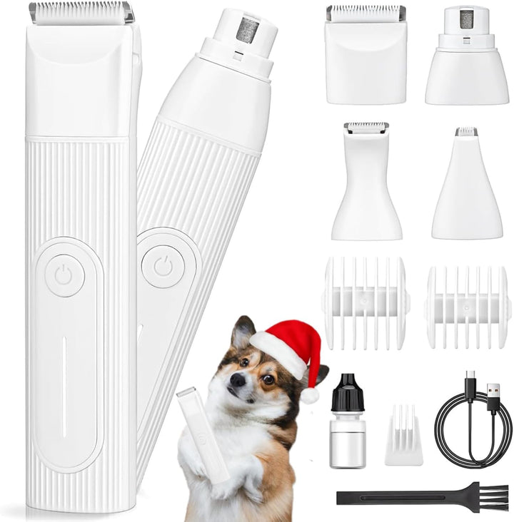 Velporo 4-in-1 cordless pet grooming kit for dogs & cats, clippers, trimmer, quiet nail grinder