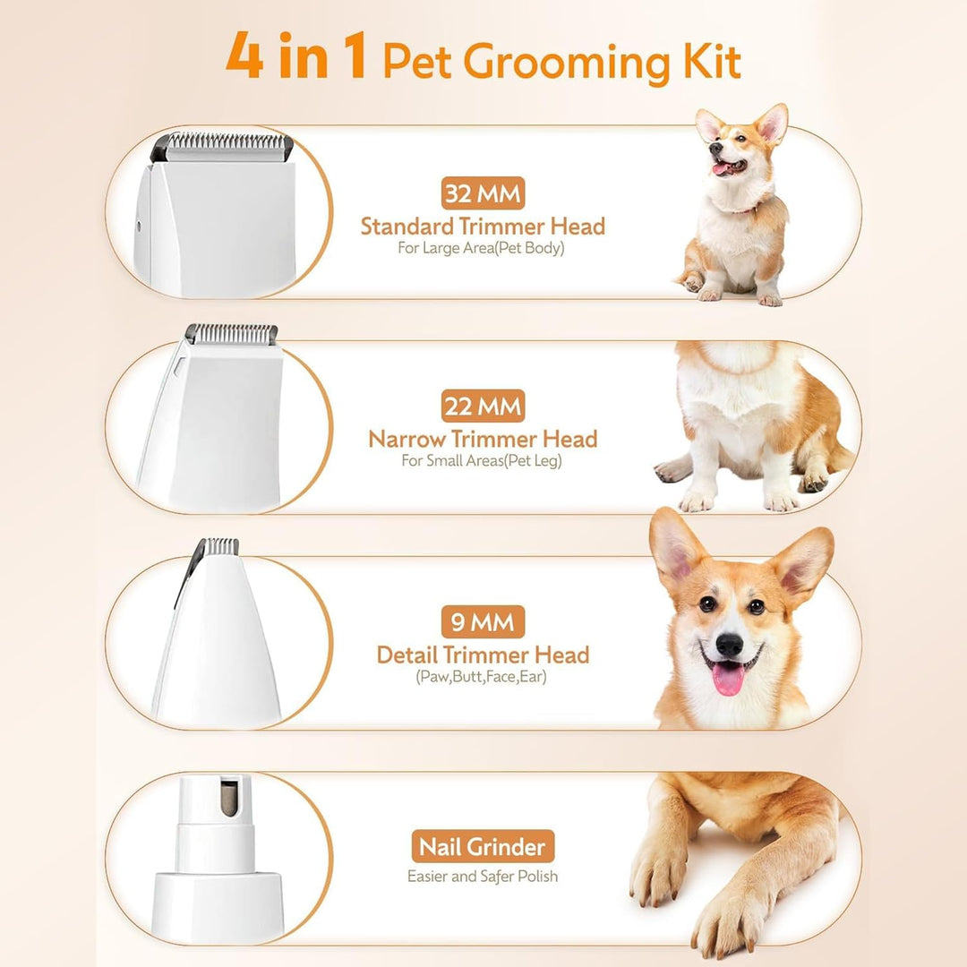Cordless dog clipper with nail grinder from Velporo, ideal for pet grooming and quiet operation