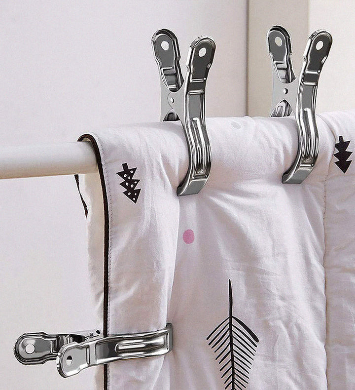 Veltrix stainless steel beach towel clips with strong grip and anti-slip mat for chairs