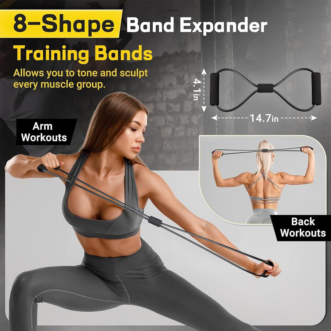 Veltrix Trainer Bands set with various resistance levels for home gym fitness