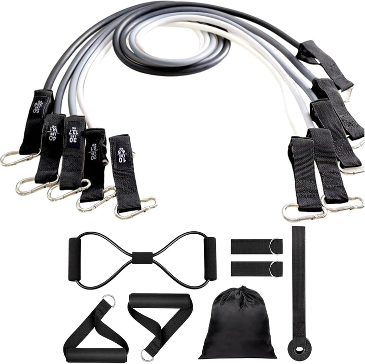 Veltrix Resistance Trainer Bands packed in a carry bag, portable fitness equipment