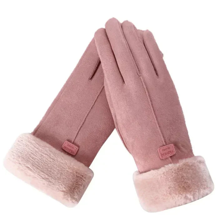 Fashionable women's VelvTouch suede gloves, a stylish accessory for outdoor wear.