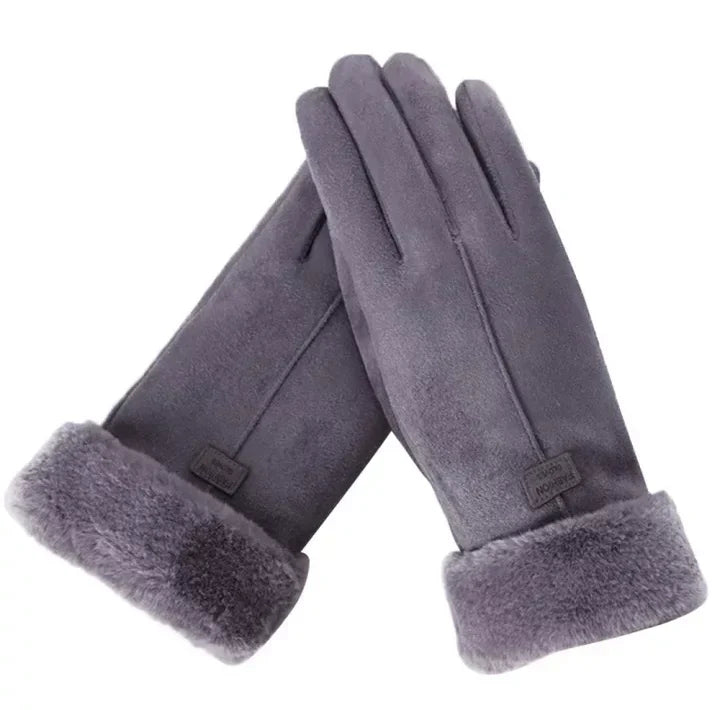 VelvTouch velvet-feel warm suede gloves for women, ideal for cold weather.
