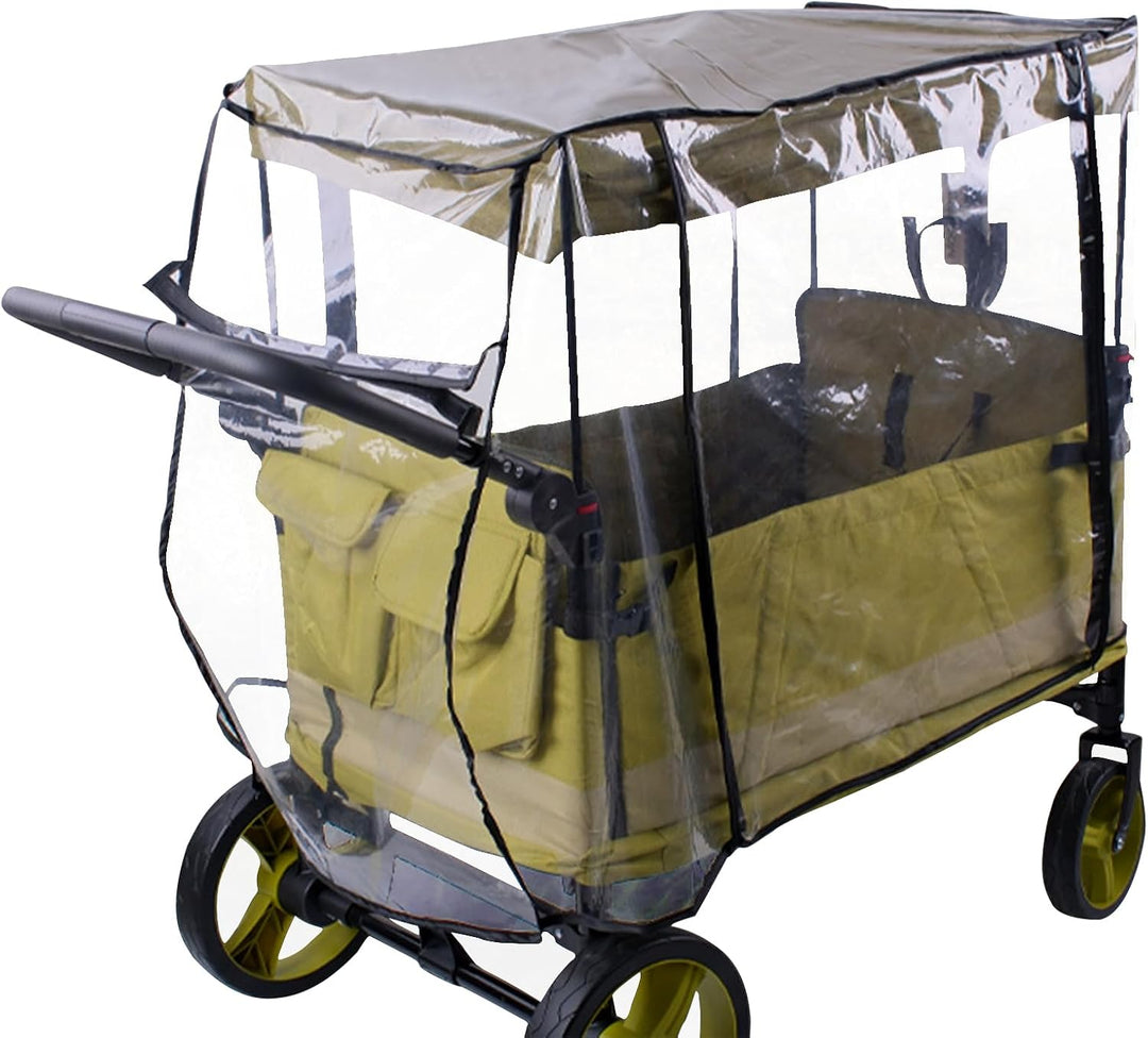 Universal rain cover for multi-seat strollers, transparent and weatherproof design