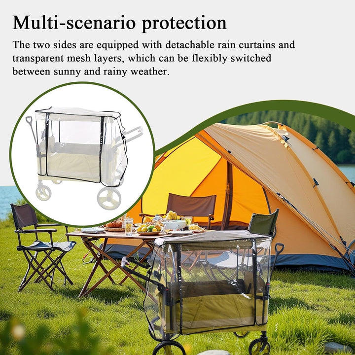 Foldable, transparent Venaro windproof rain cover for double and quad strollers
