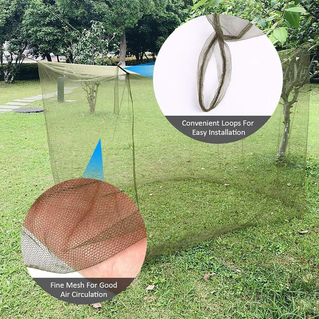 Child playing safely under Ventora rectangular insect net canopy, bug-free zone