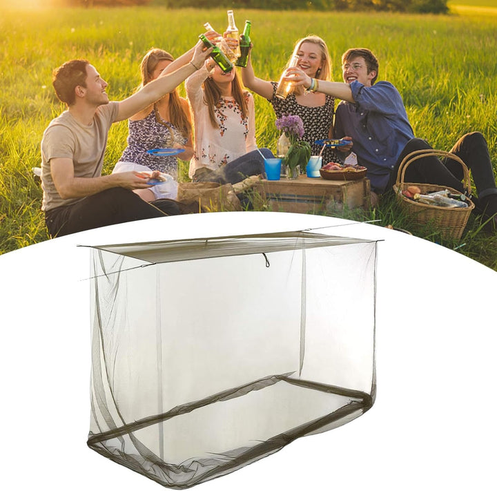 Ventora outdoor fly net canopy with convenient zippered entry, rectangular design