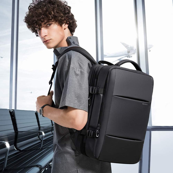 Versatile 45L travel backpack, demonstrating conversion from backpack to duffle bag mode.