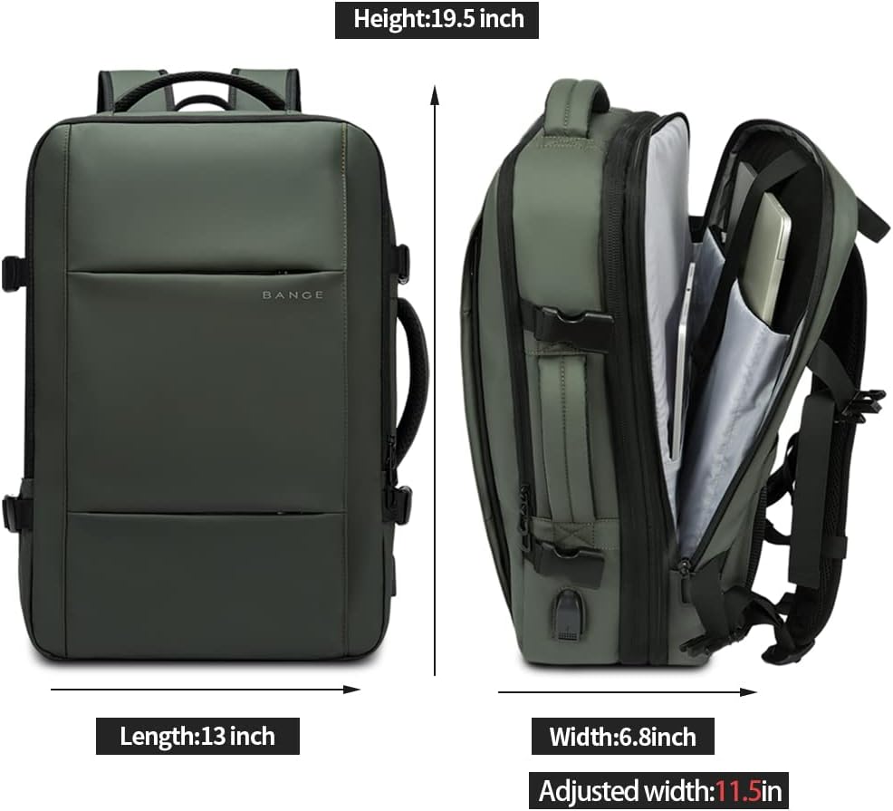 Black 45L travel laptop backpack, in a business setting, suitable for professional travel.
