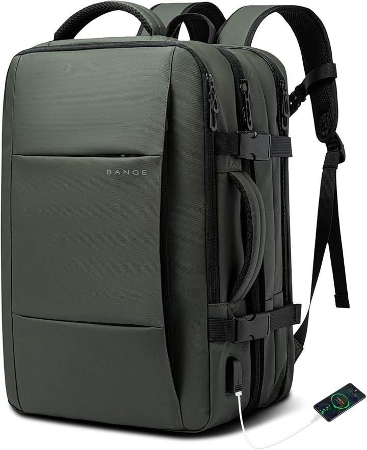 Expandable 45L waterproof travel bag, lying flat, showing full capacity without expansion.