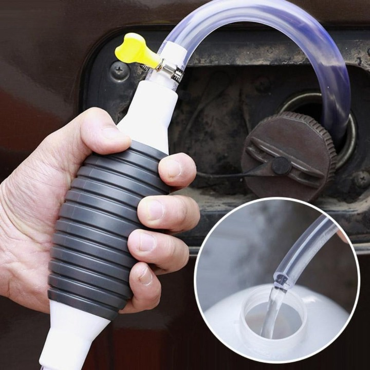 Versatile liquid transfer pump for fuel, water, and oil. Essential utility tool for car owners & home maintenance.