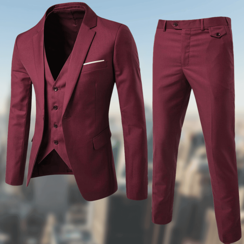 Modern men's fashion suit for special occasions. Classic blazer & trousers ensure a sharp, elegant look.