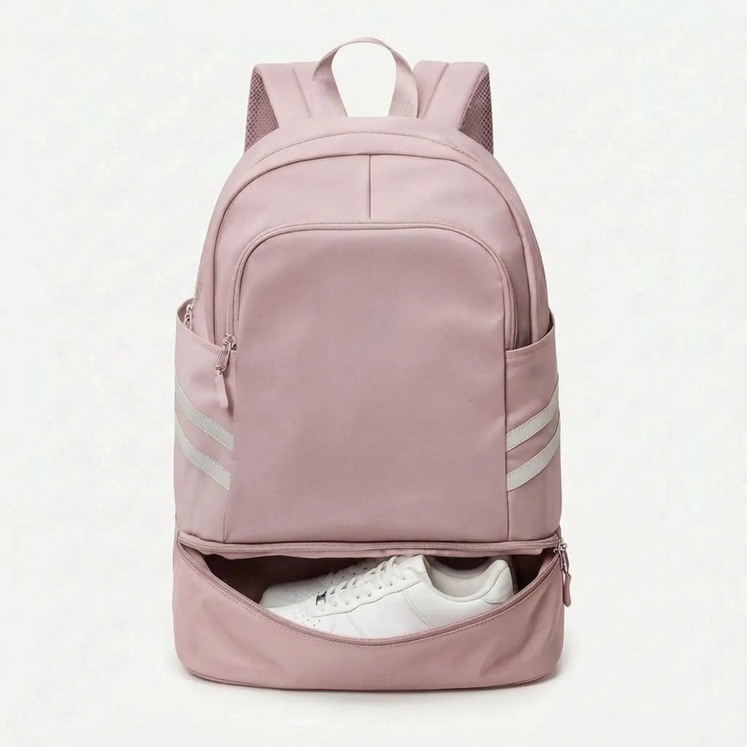 Durable multi-pocket sports backpack, great for gym & daily use. Features side pocket for water bottle or essentials.