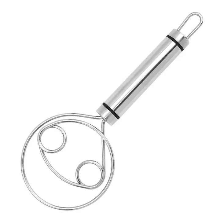 Modern stainless steel whisk, ergonomic design for comfortable and efficient culinary mixing.