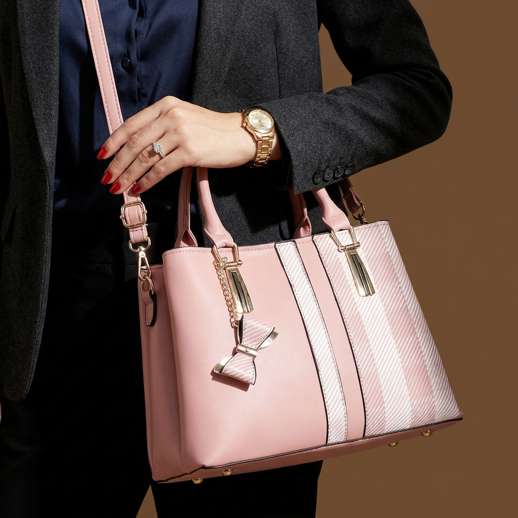 Chic women's convertible shoulder bag, also wears as a crossbody. A versatile fashion handbag accessory.